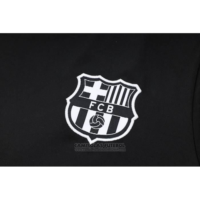 Fato de Treino Barcelona Manga Curta 2023-2024 Preto - Calcas Curta